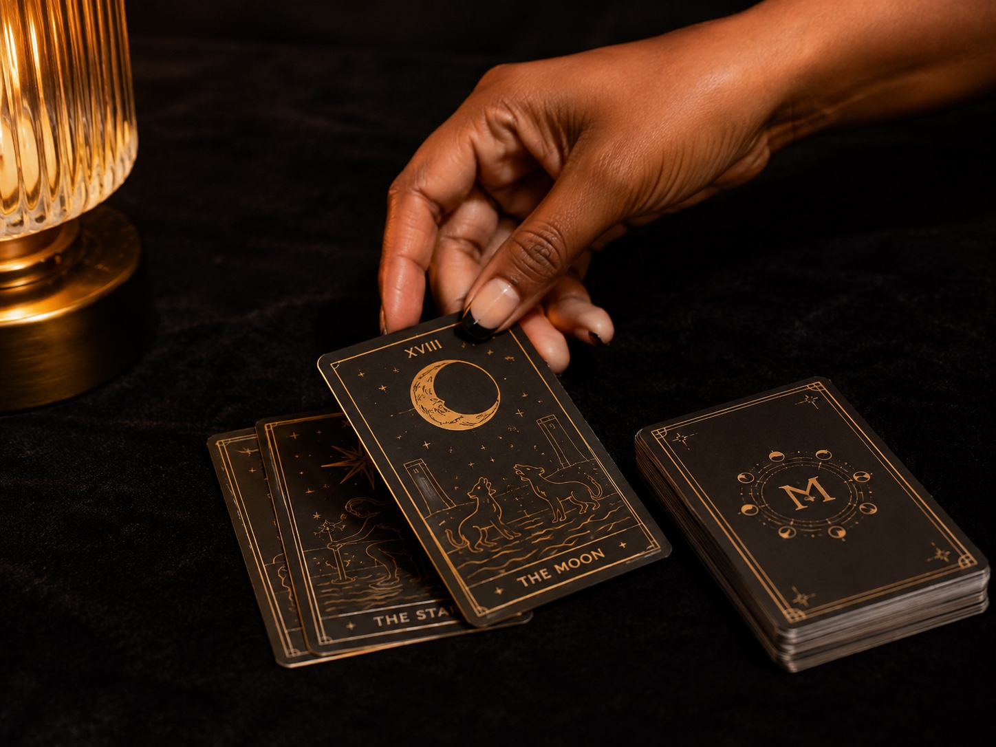 A three card tarot spread from The Midnight Draw